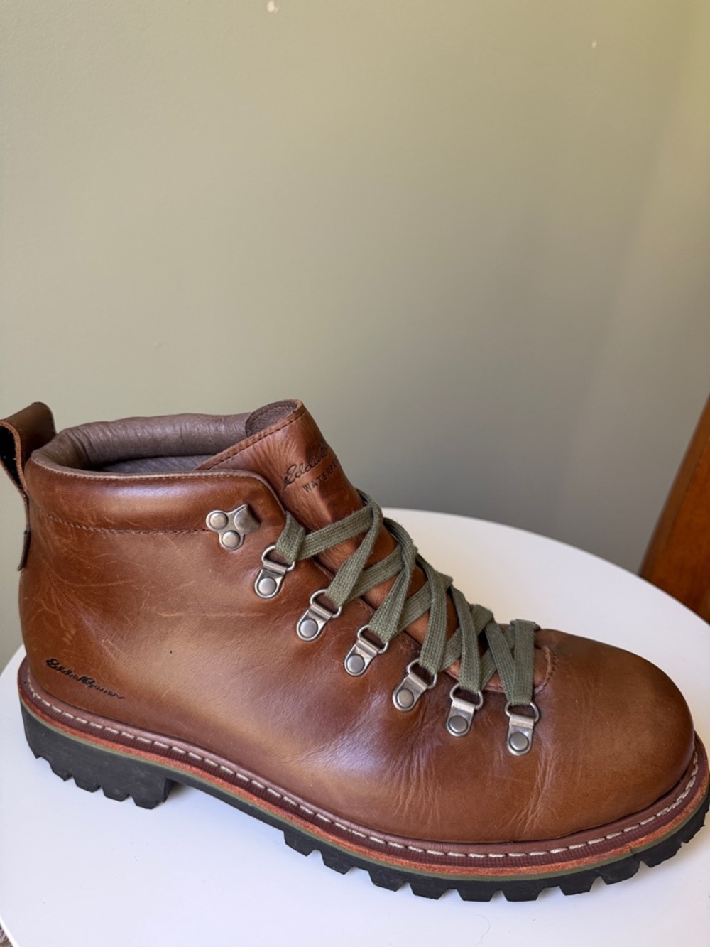 Eddie Bauer K Series Rugged Waterproof Leather Hiking Boots Vibram Sole Classic - Picture 3 of 16